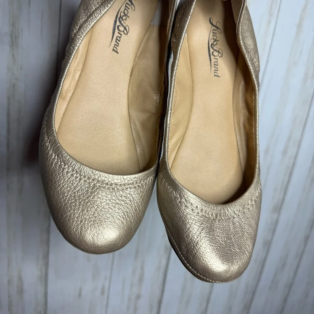 Lucky Brand Gold Ballet Flats 6